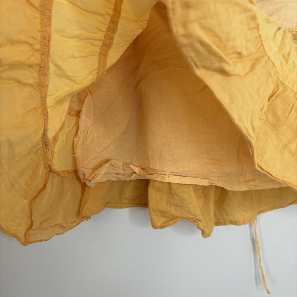 Mini Ruffle Skirt Yellow Gold Boho Large Festival Cotton Pastel Gypsy Coquette - Picture 4 of 6